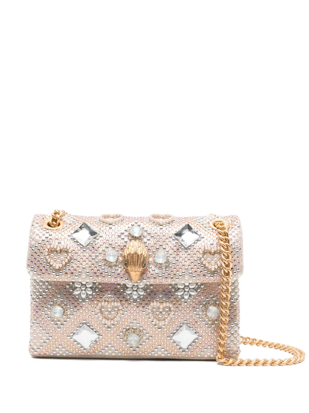 Kurt Geiger London Kensington embellished chain shoulder bag - Nude