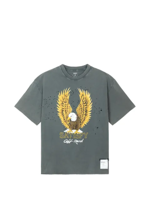 Satisfy distressed graphic-print T-shirt