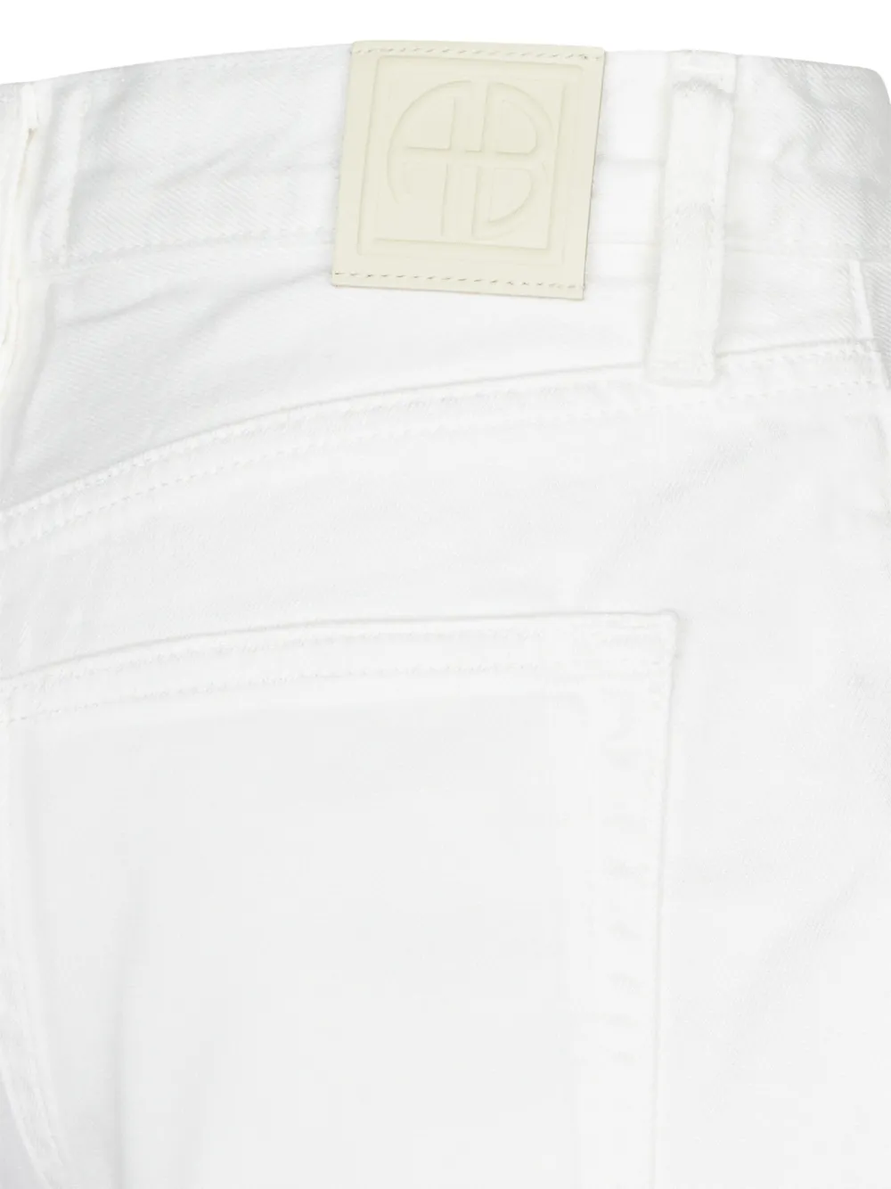 ANINE BING Kat denim shorts met logopatch Beige