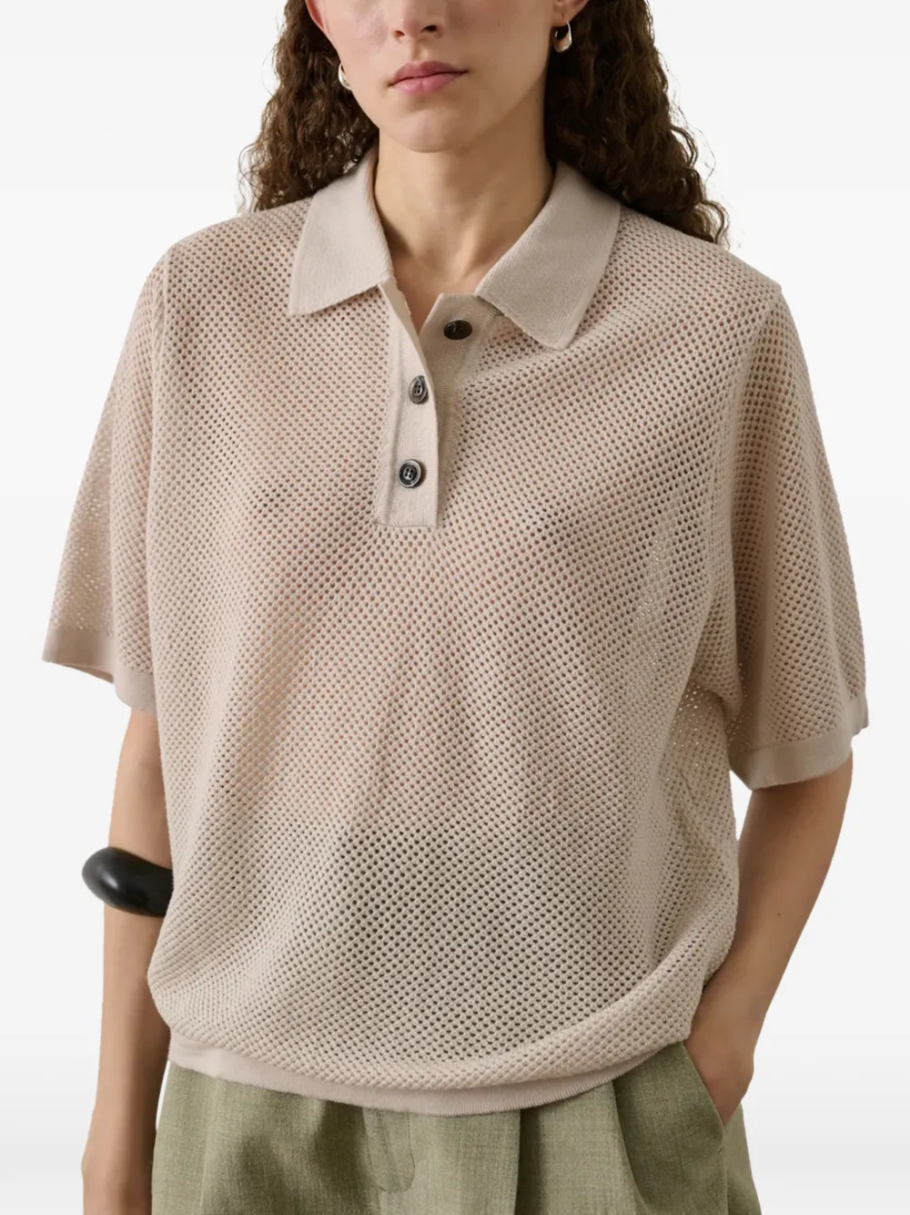 Soeur Harvey poloshirt met korte mouwen Beige