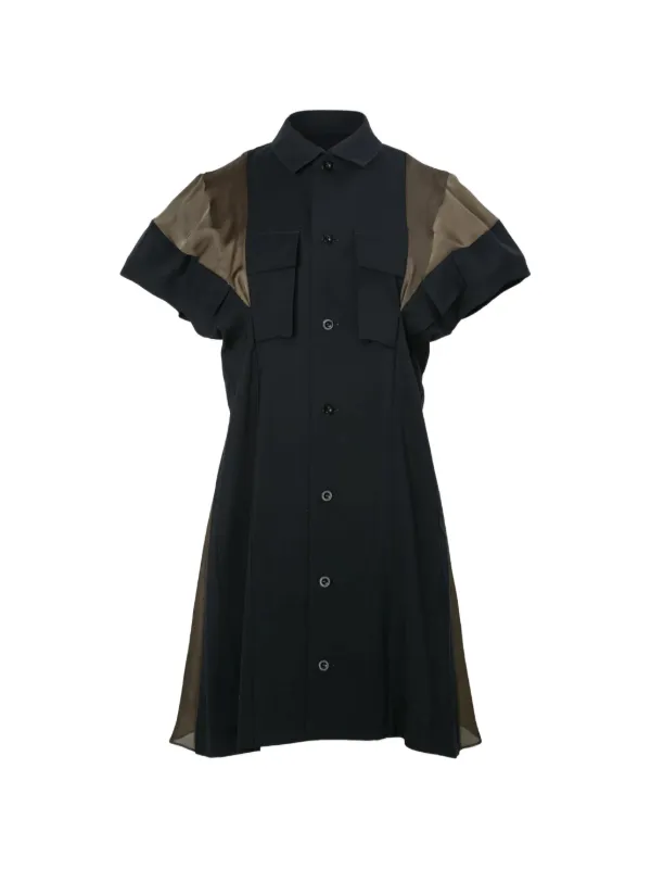 Sacai Panelled Pocket Dress in Blue