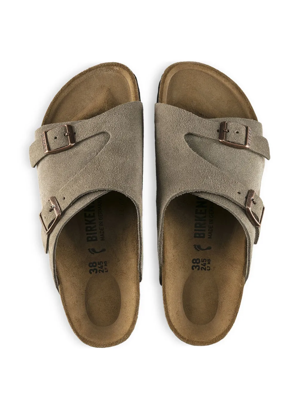 Birkenstock Zürich sandalen met gesp Grijs