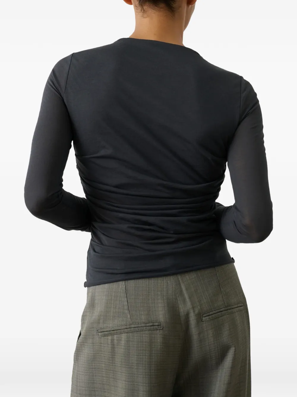 Gaia Draped Boat-Neck Sweater