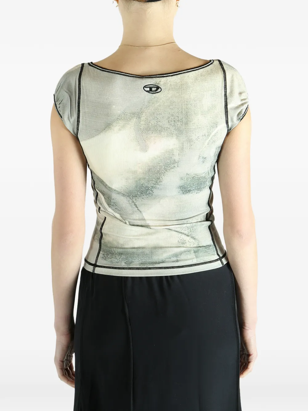 Diesel T-Icaty T-shirt met grafische print Grijs