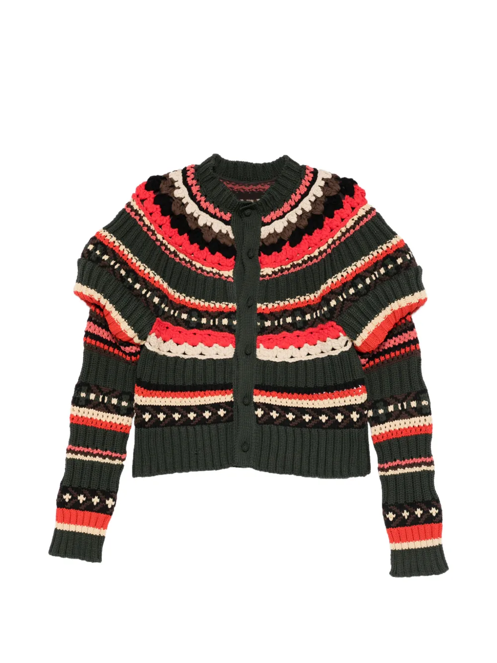 sacai striped cardigan - Grün