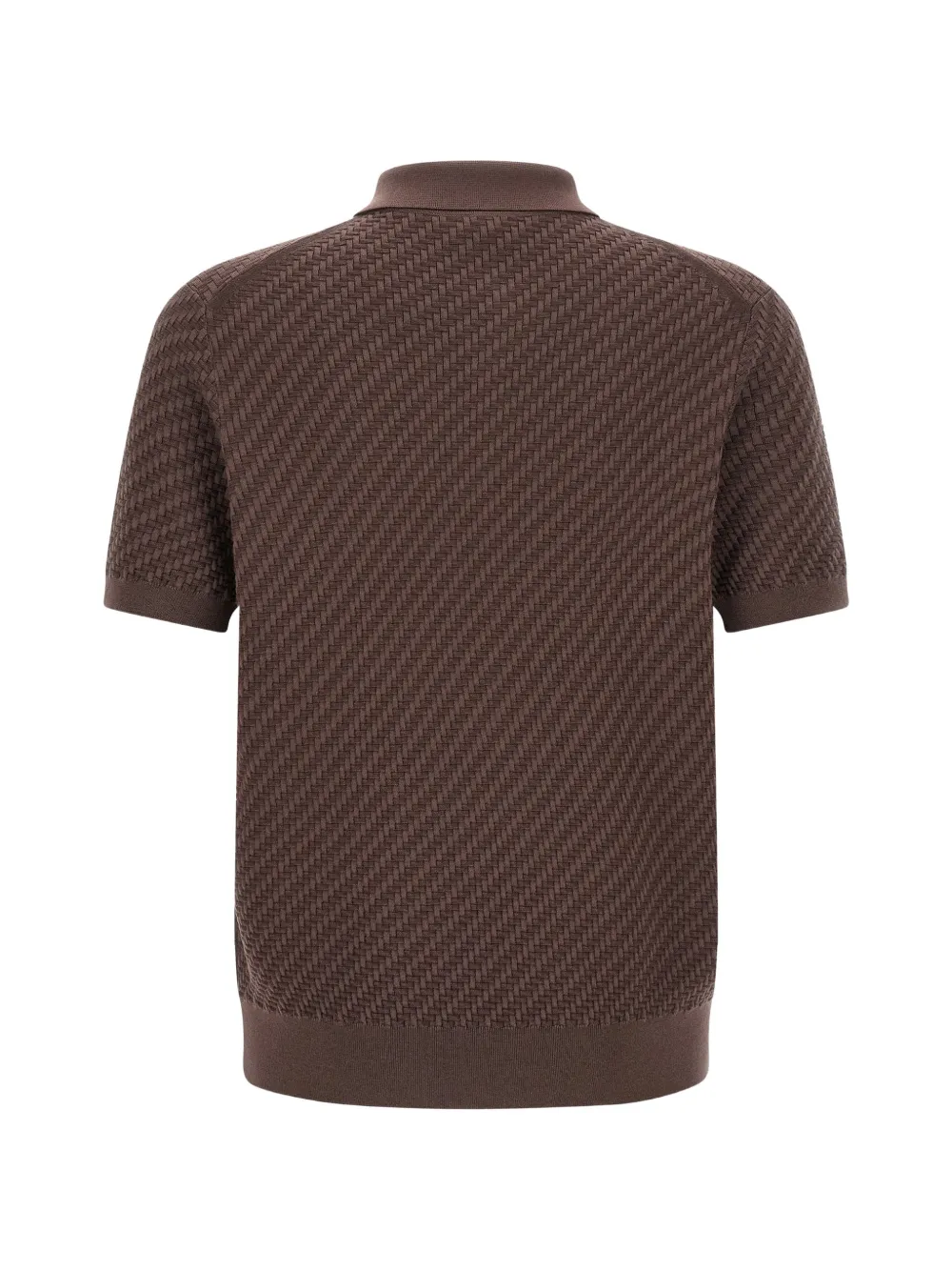 Brioni patterned-jacquard polo shirt - Bruin