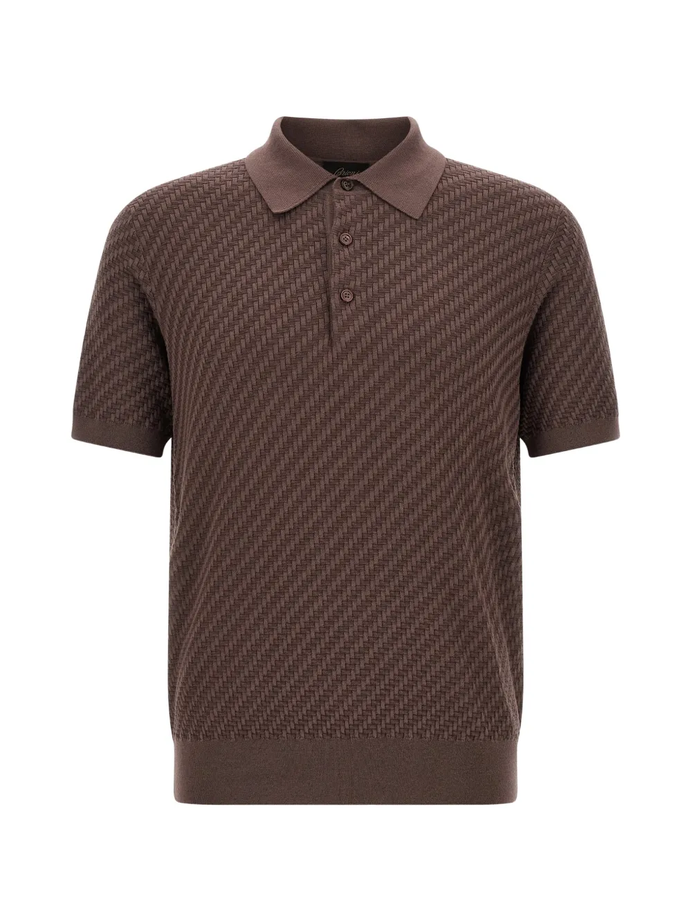 Brioni patterned-jacquard polo shirt - Marrone