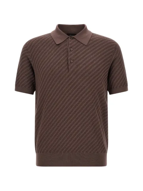 Brioni patterned-jacquard polo shirt