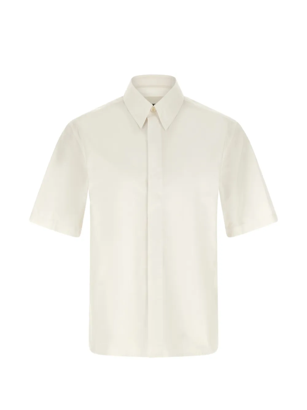 Jil Sander logo-embroidered short-sleeve shirt - White