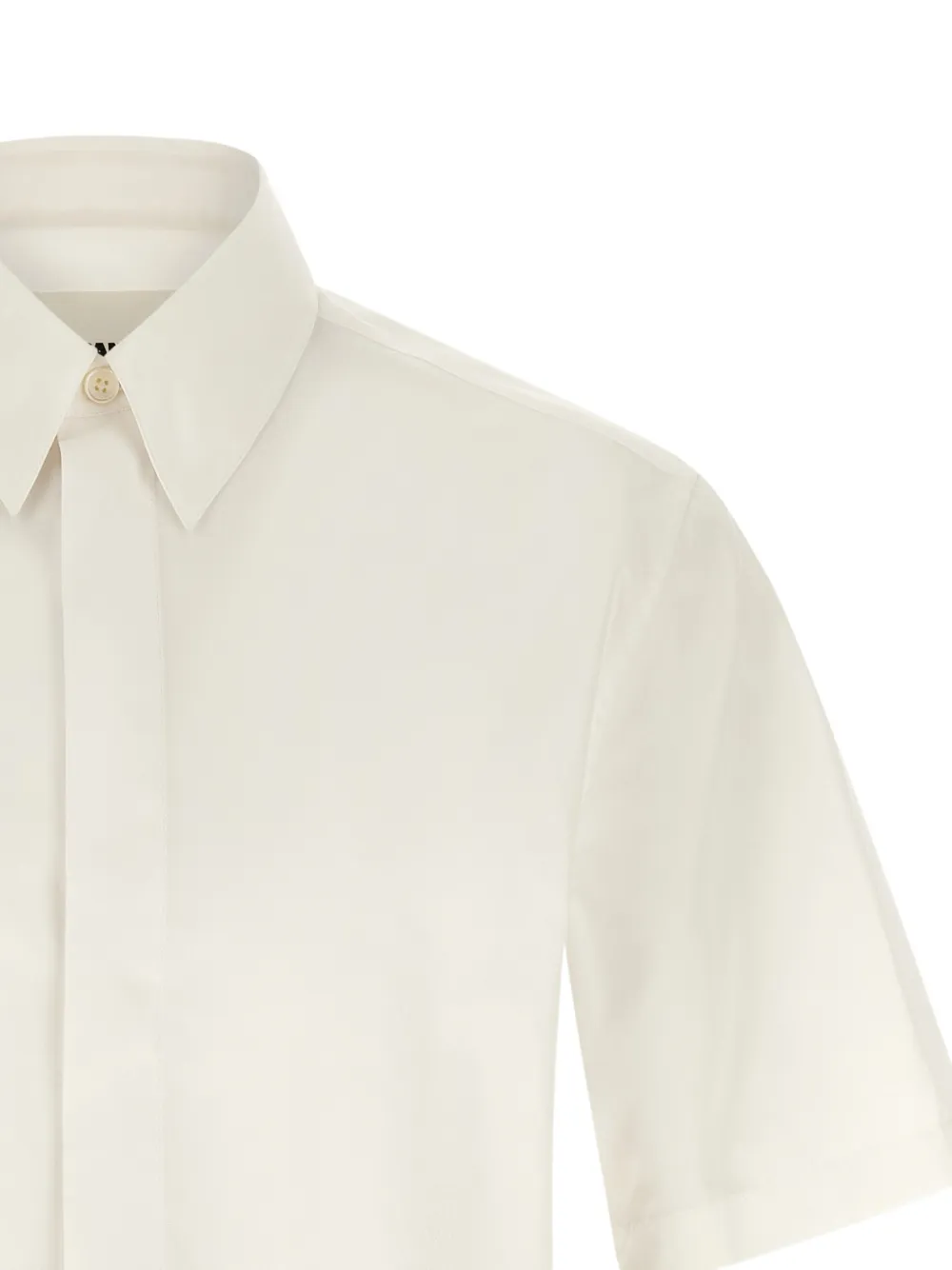 Jil Sander Overhemd met geborduurd logo en korte mouwen Wit