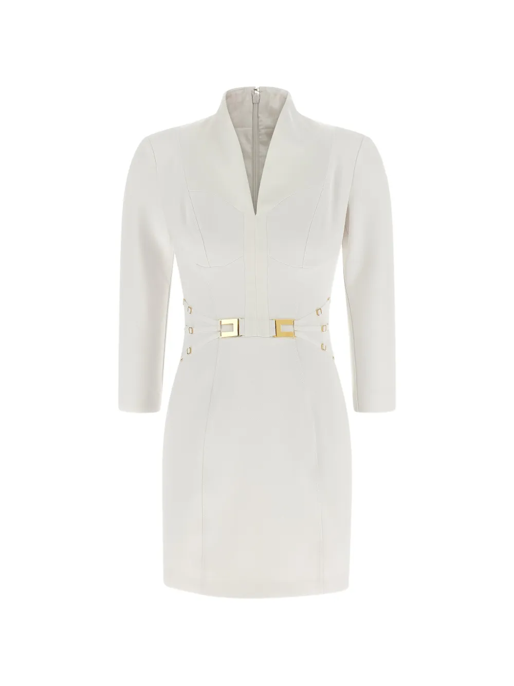 Elisabetta Franchi logo-appliqué mini dress - Bianco