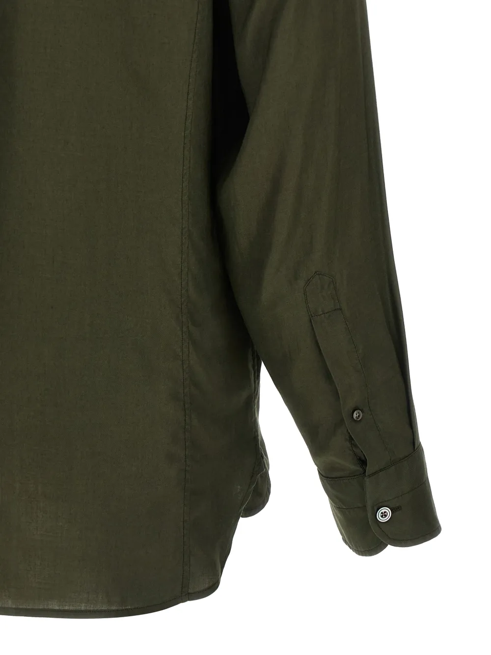 TOM FORD Overhemd met lyocell zak Groen