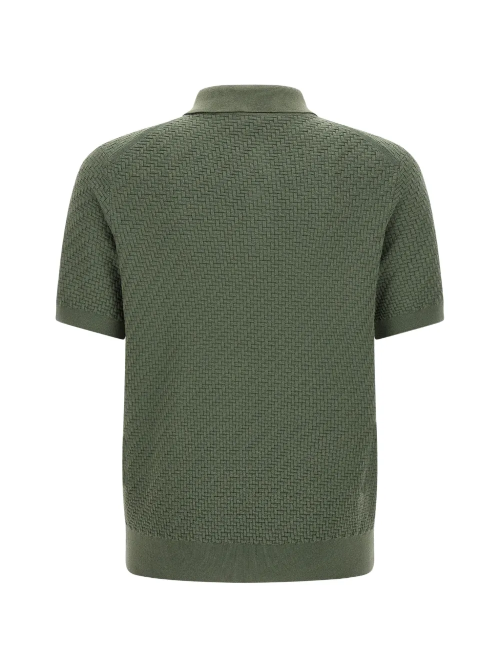 Brioni textured weaving polo shirt - Groen