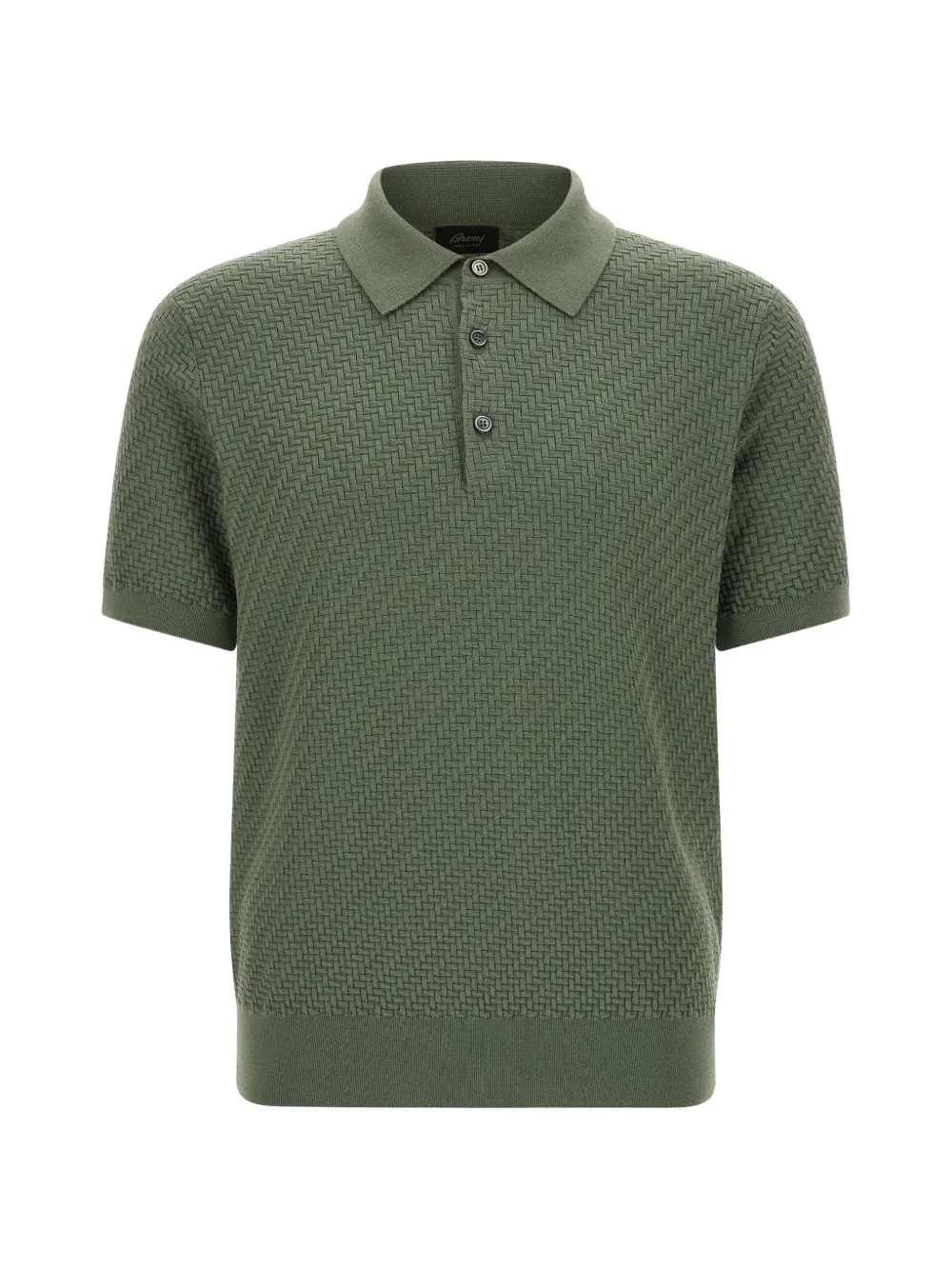 Brioni textured weaving polo shirt - Verde