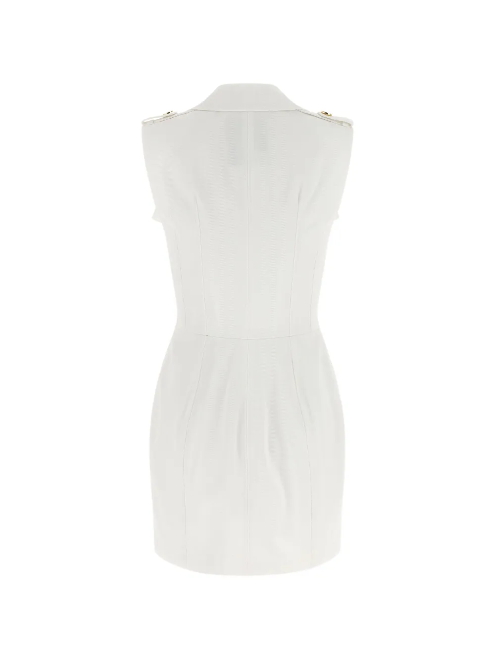 Elisabetta Franchi single-breasted button mini dress - Wit