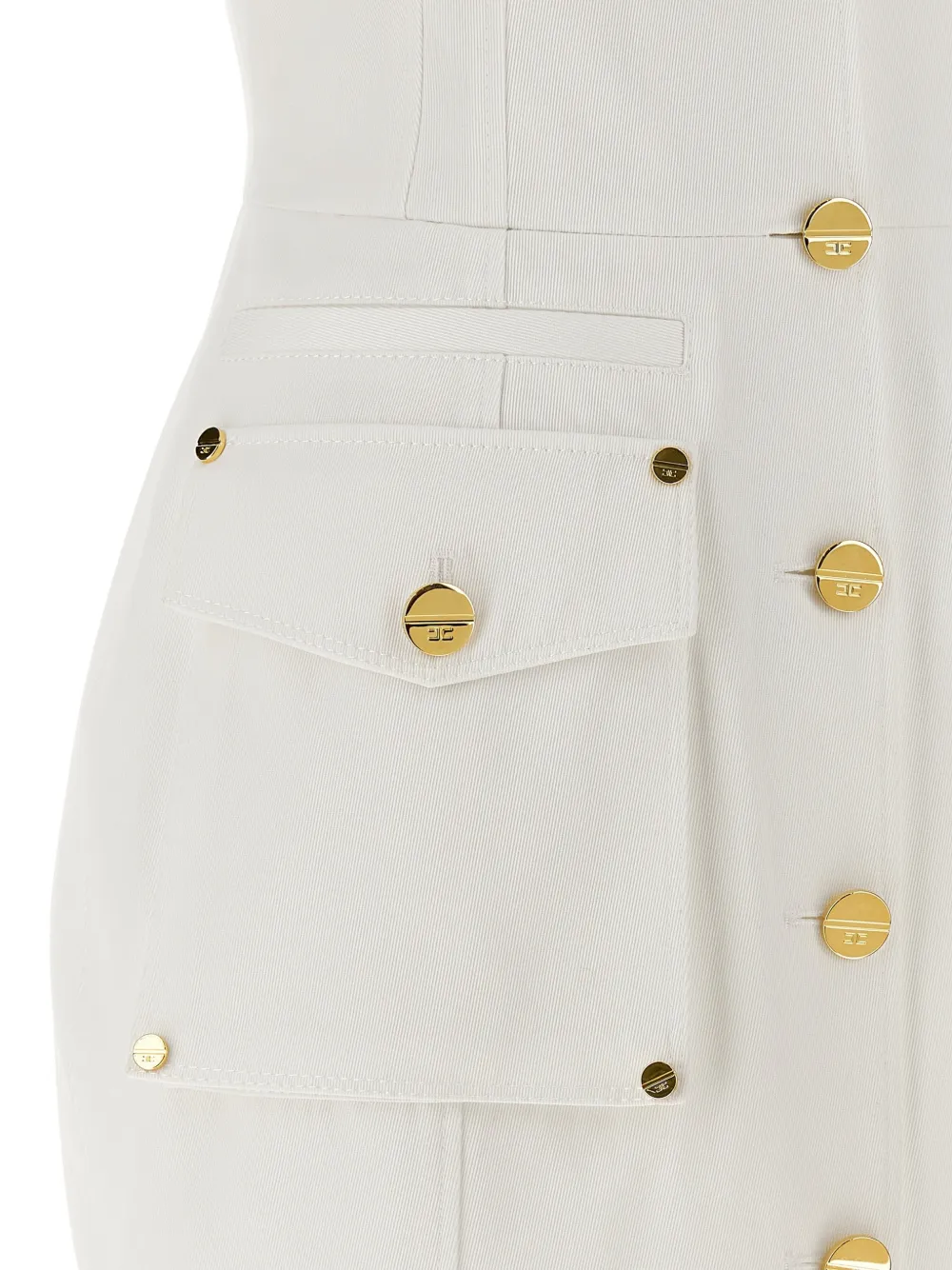 Elisabetta Franchi Mini-jurk met enkele rij knopen en knoop Wit