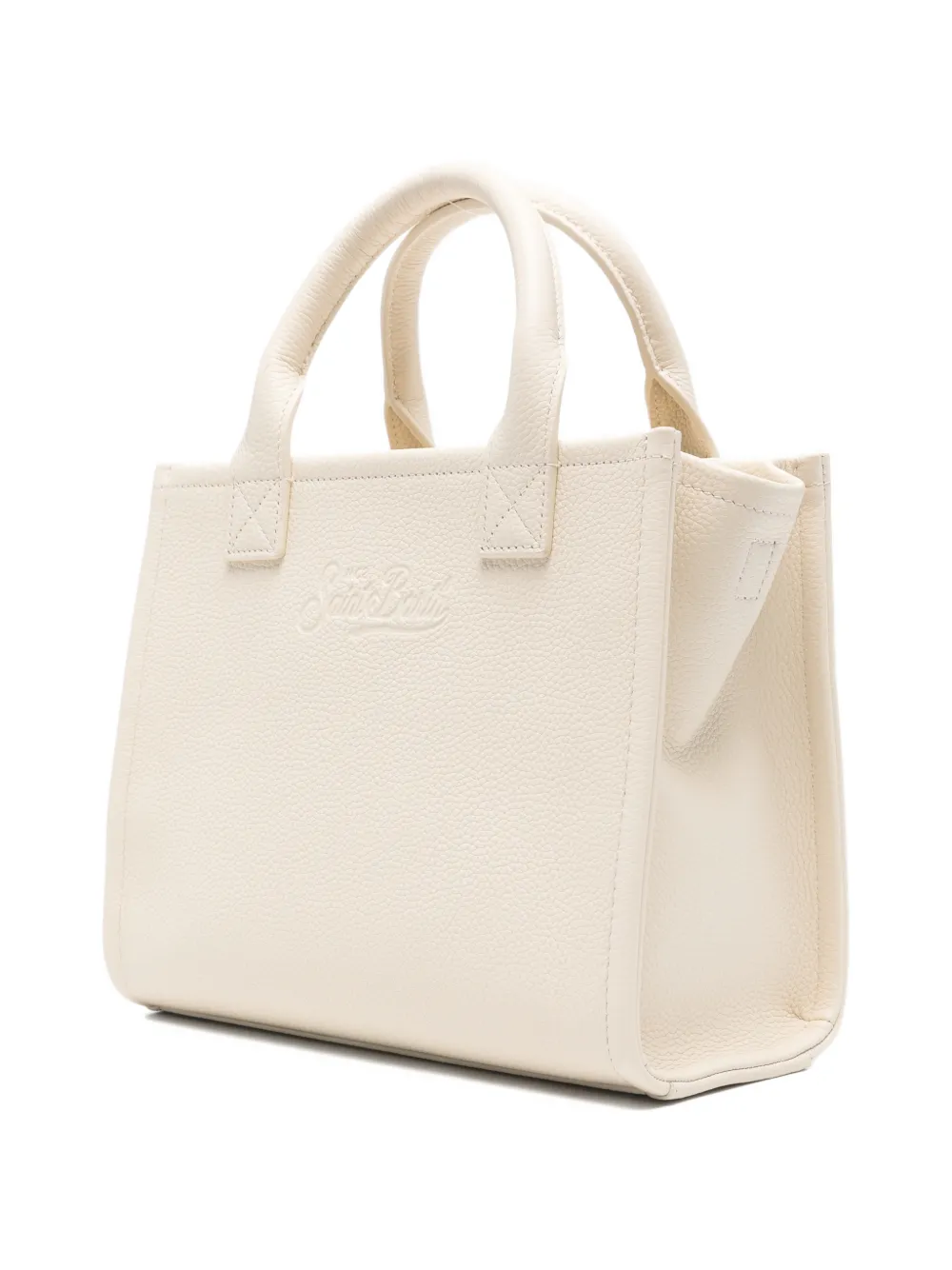 Medium Vanity Logo-Embossed Grained Leather Tote Bag
