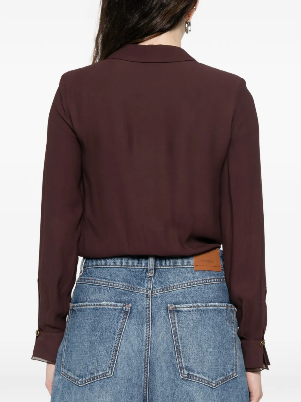 Elisabetta Franchi Gedrapeerde body Bruin