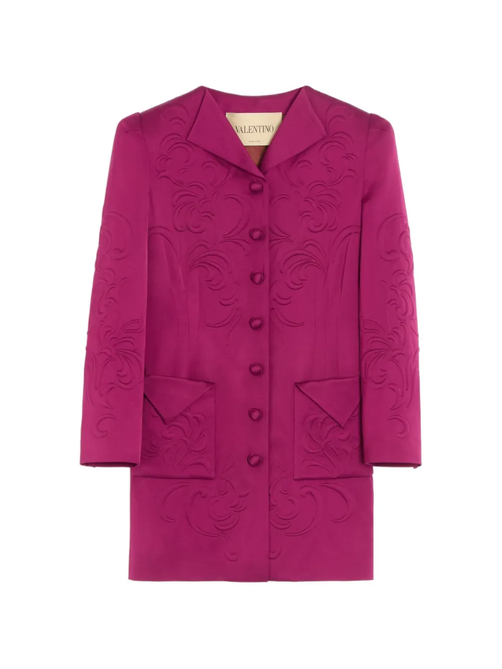 Valentino Garavani Cappotto Caban ricamato in cady satinato - Rosa