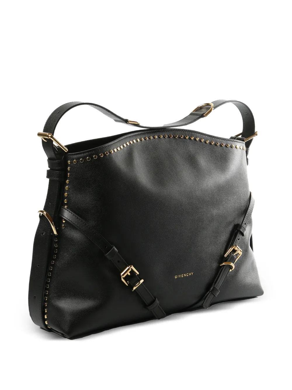  Givenchy Medium Voyou Studded Buckle Shoulder Bag - Black 