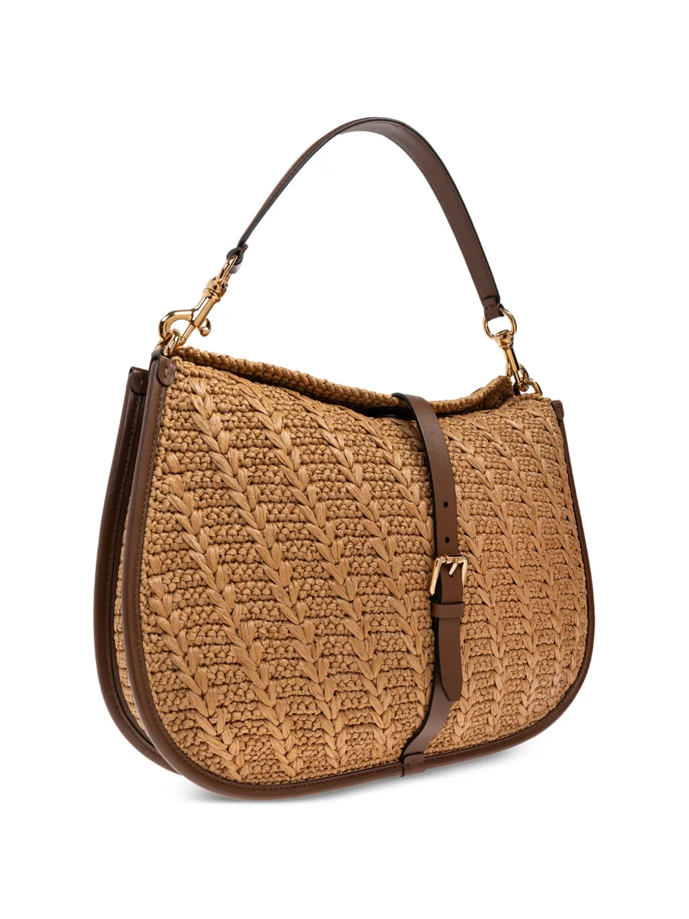 ETRO Grote Pony geweven schoudertas Beige