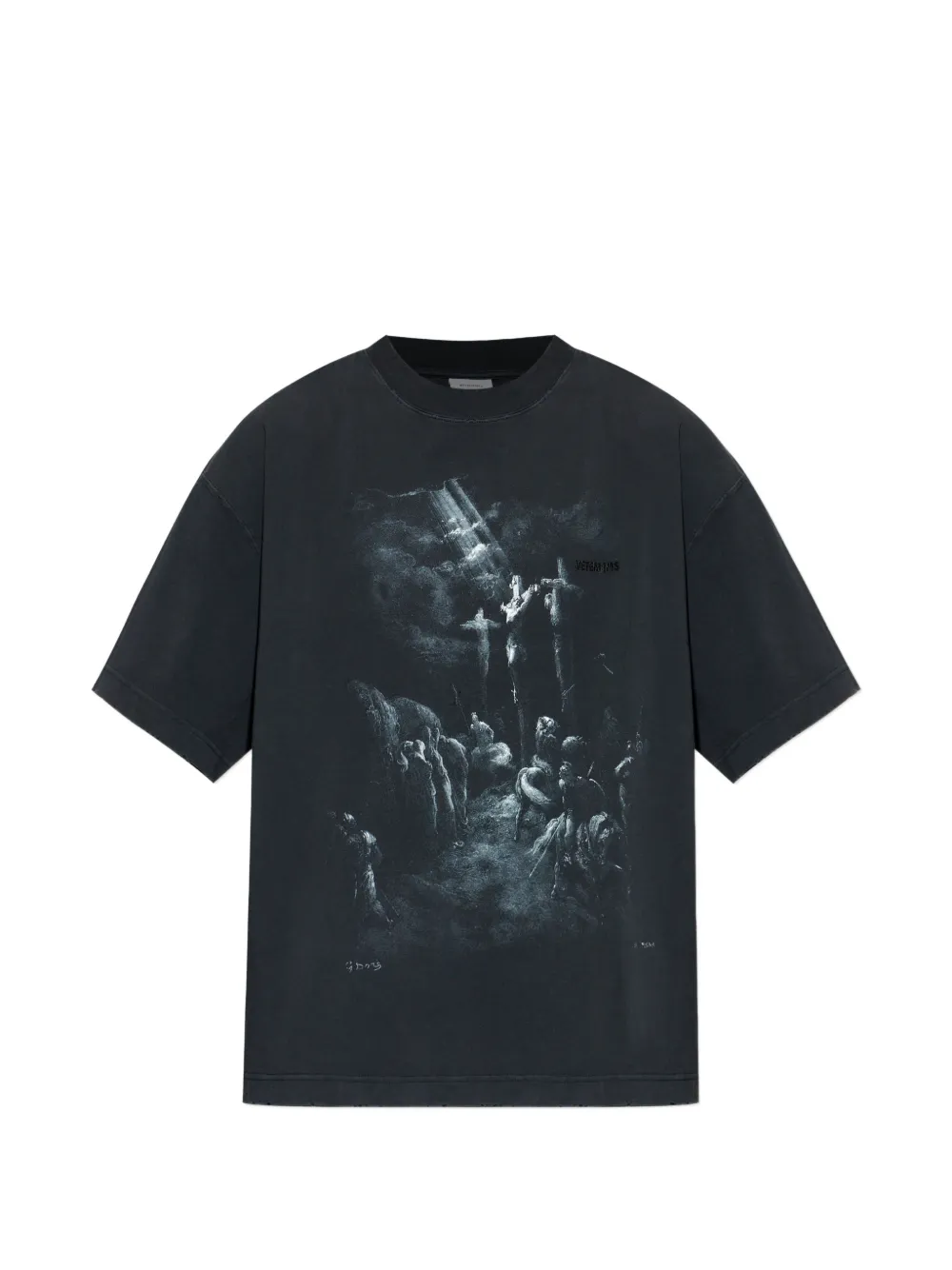 VETEMENTS graphic distressed T-shirt | Black | Image 1