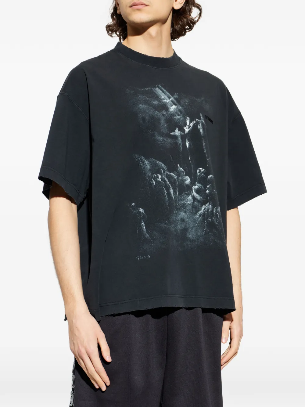 VETEMENTS ダメージ Tシャツ | ブラック | FARFETCH JP