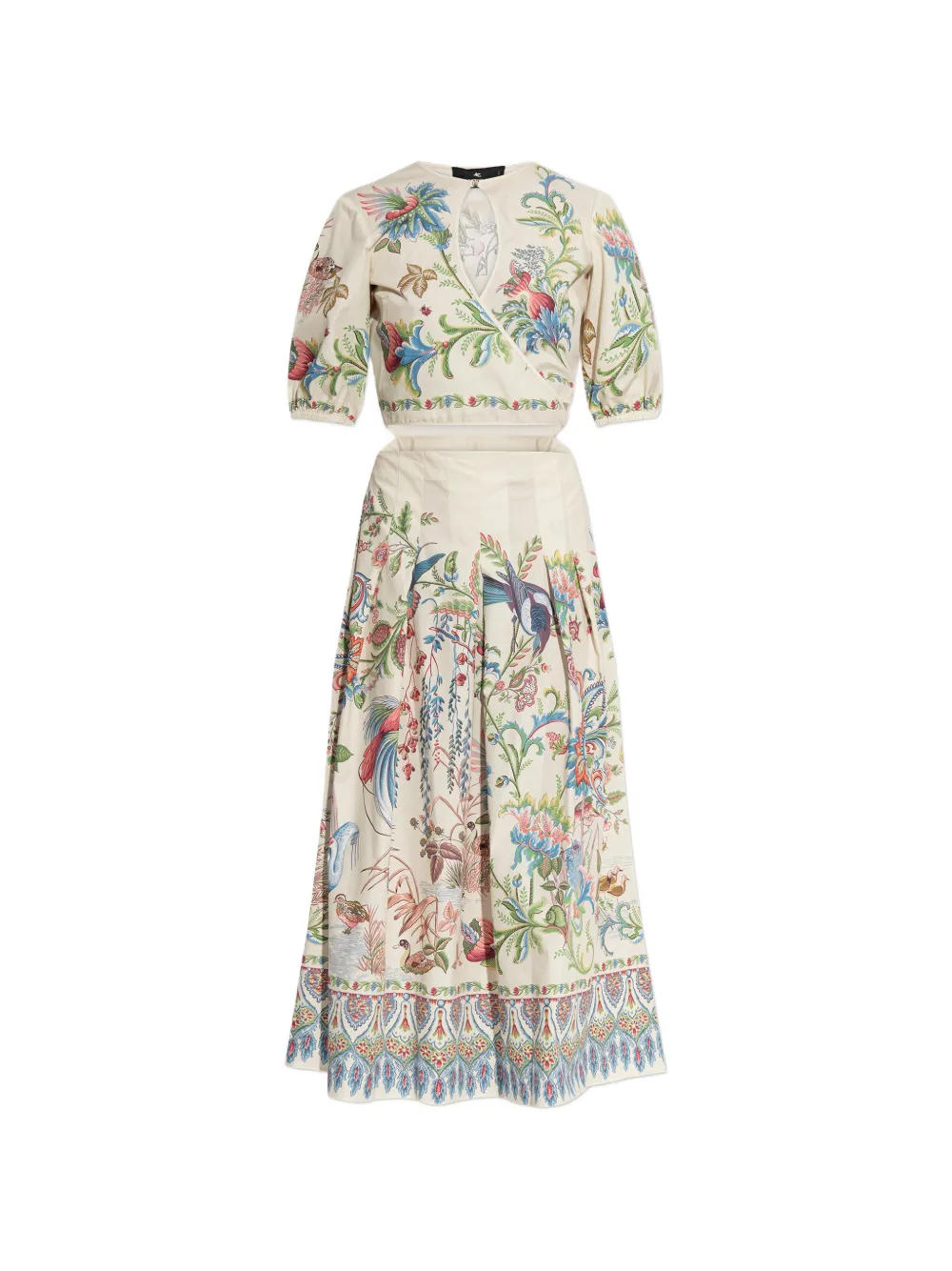 ETRO floral-print cut-out midi dress - Toni neutri