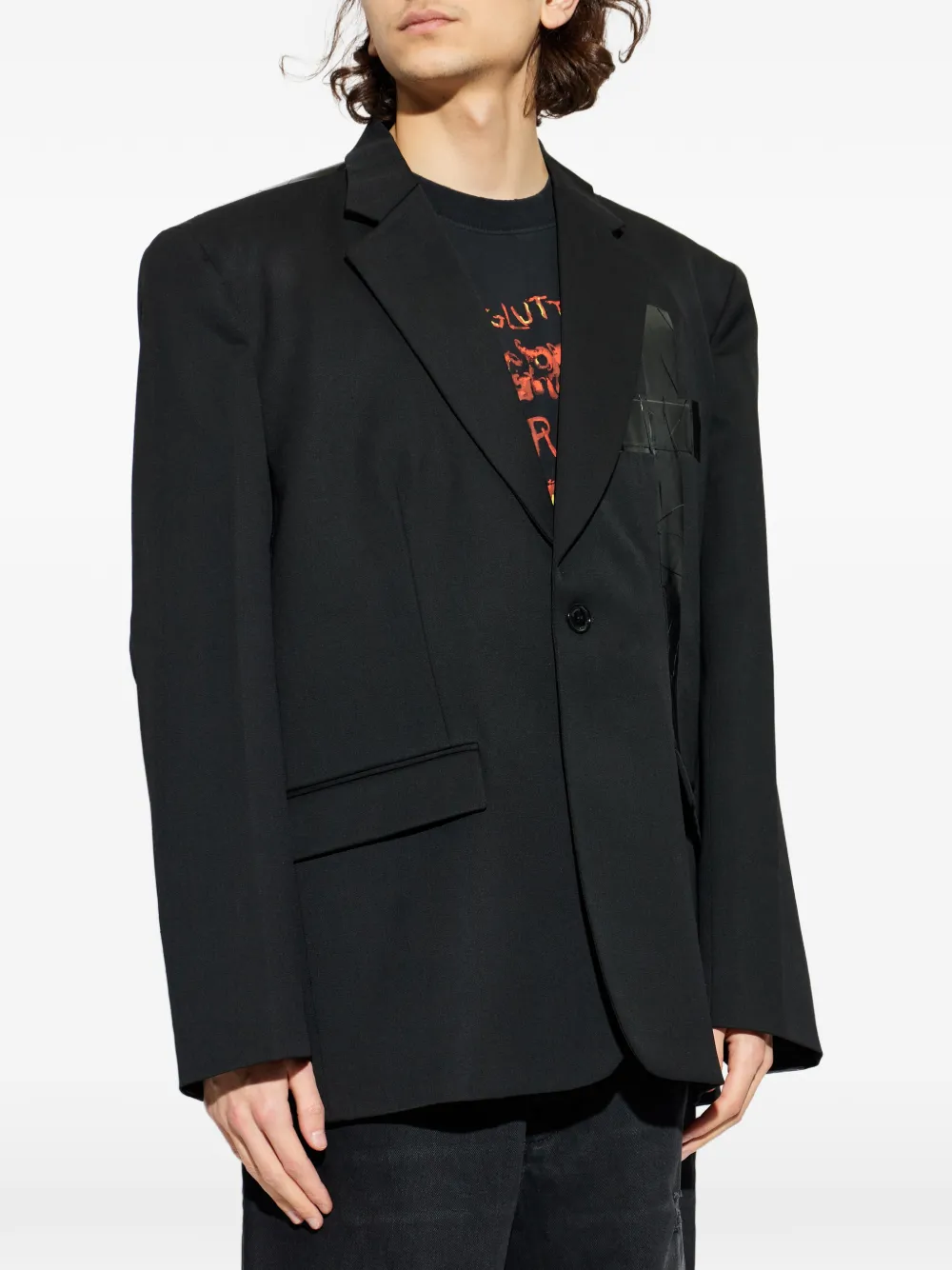  Vetements Cross-patch Blazer - Black 