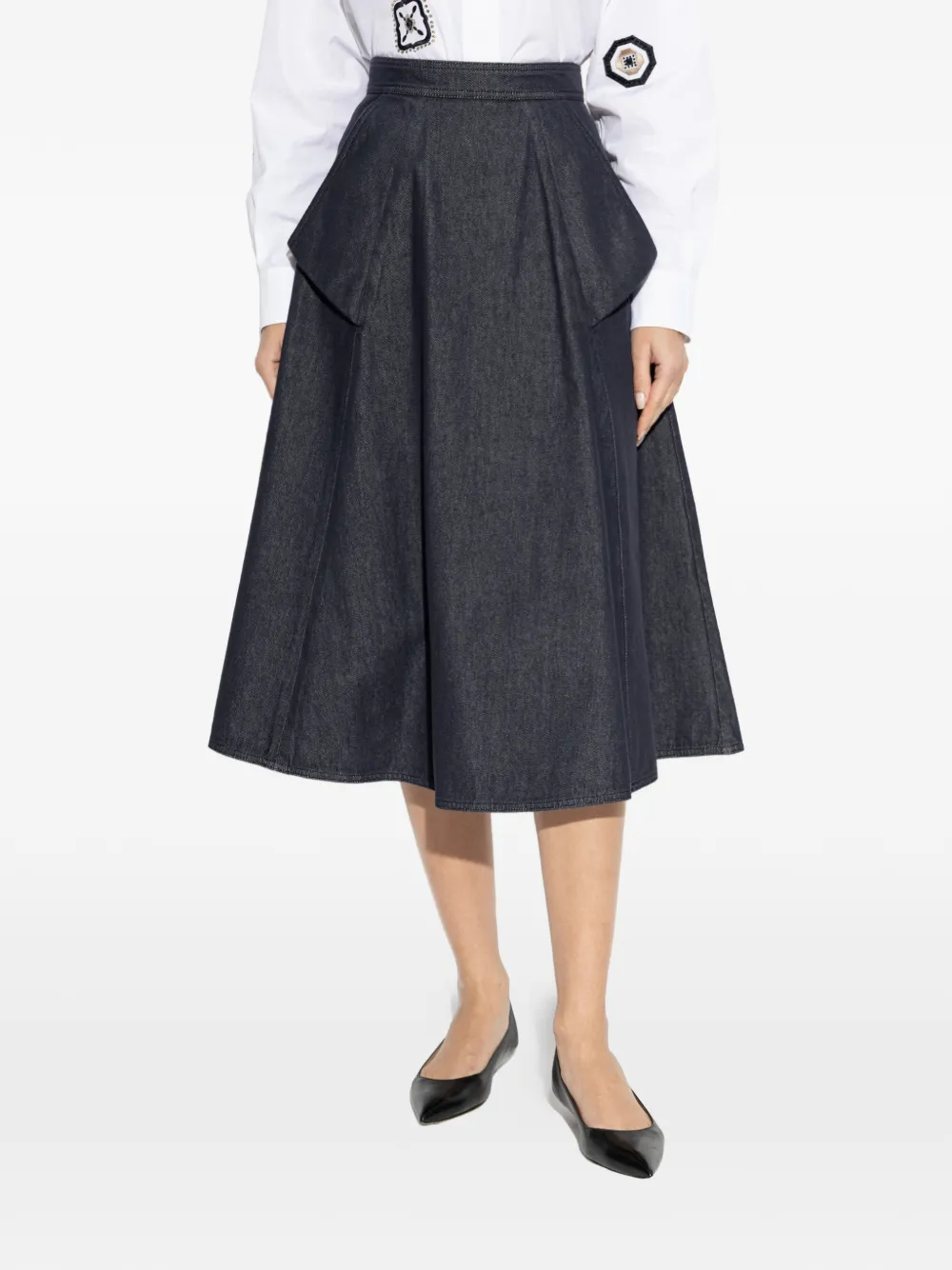  Max Mara Visone Midi Skirt - Blue 