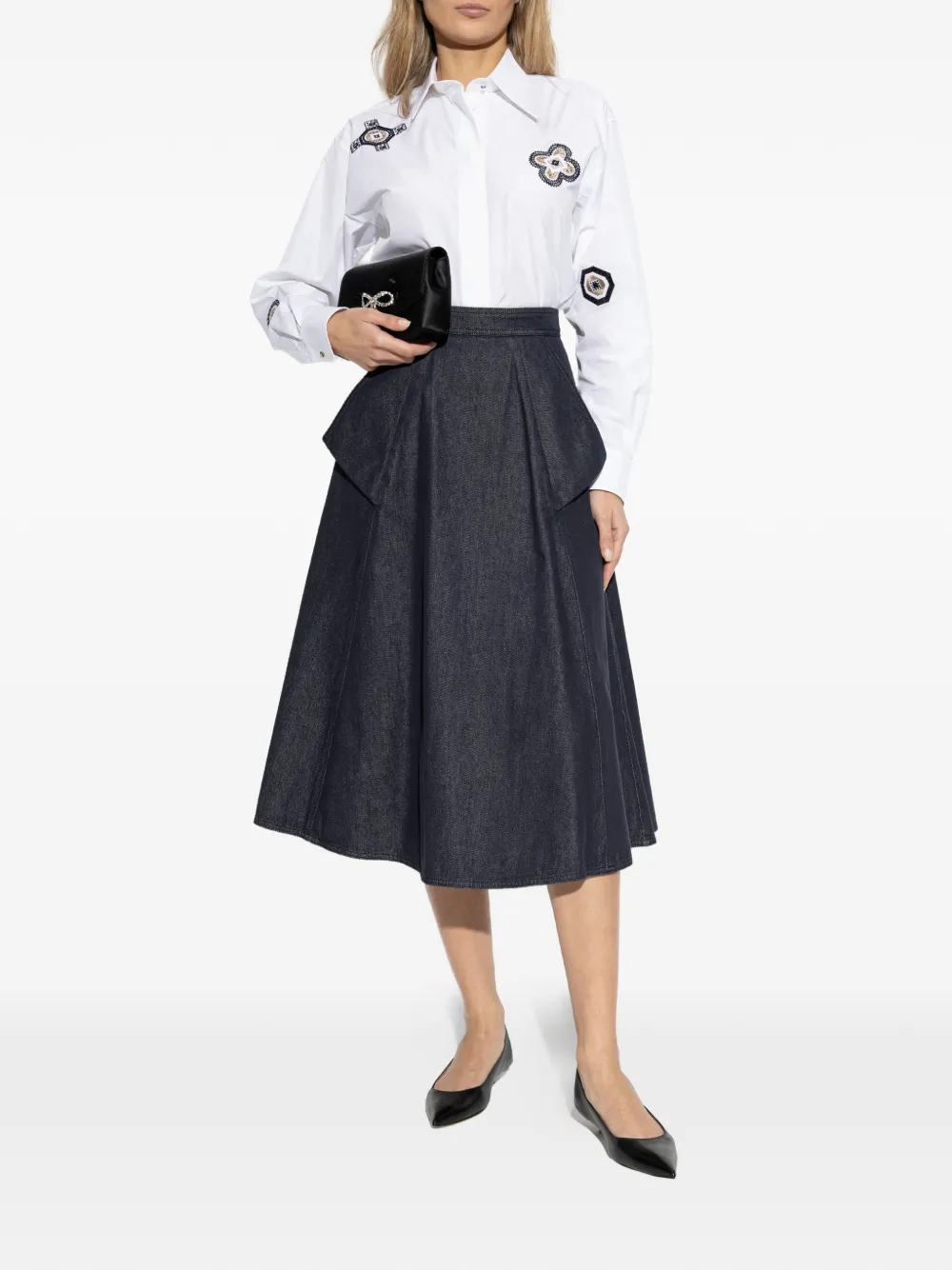  Max Mara Visone Midi Skirt - Blue 