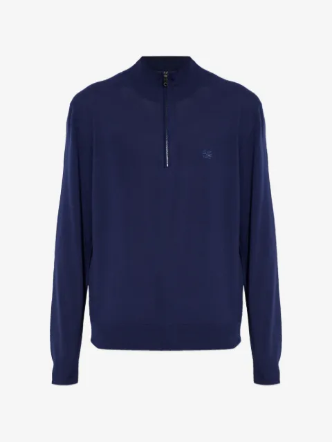 ETRO zip-up logo-detail sweater