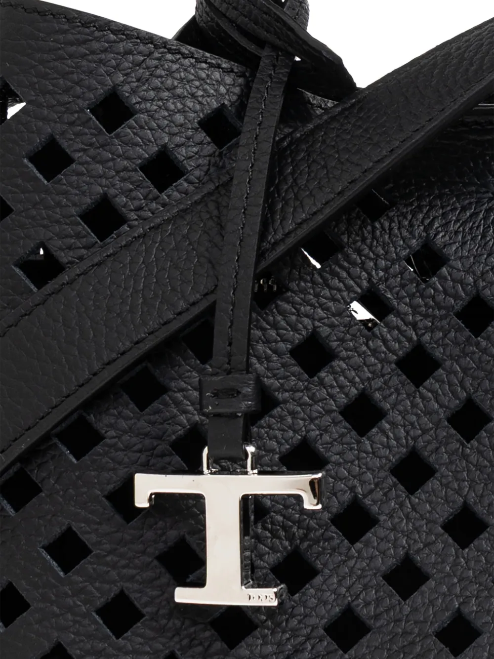 Tod's Micro Apa leren mini-shopper met geperforeerde details Zwart