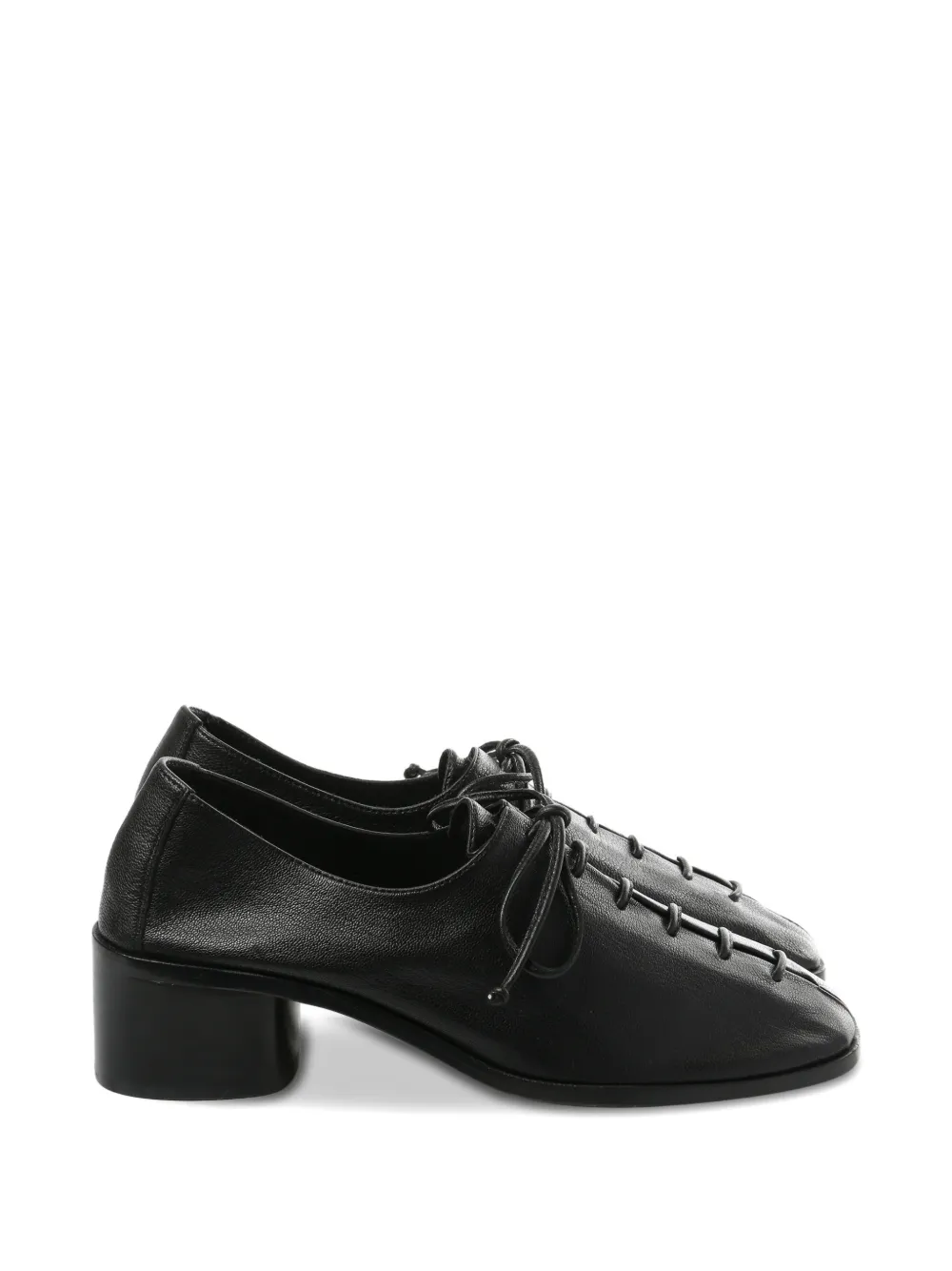 Hereu Lace-up Block-heel Pumps In Black