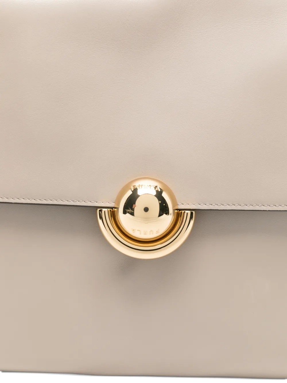 Furla Domus medium leren schoudertas Beige