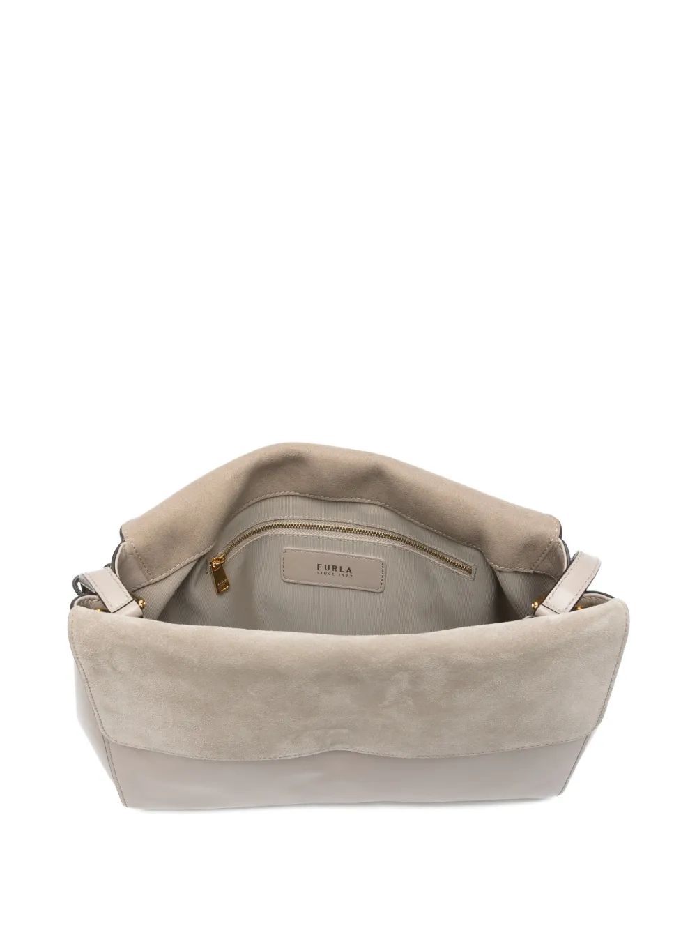 Furla Domus medium leren schoudertas Beige