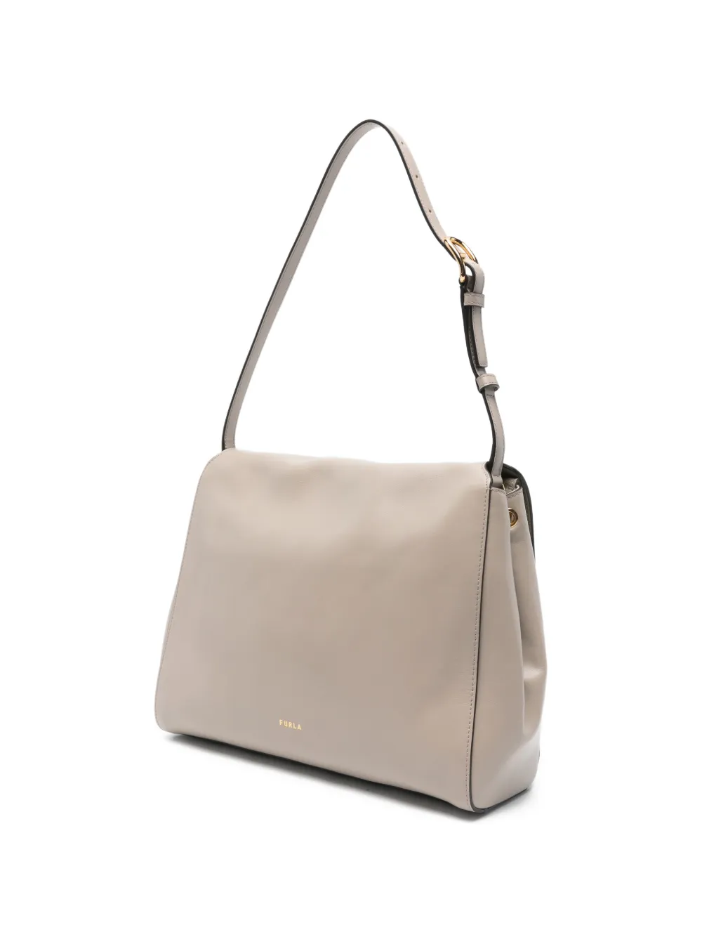 Furla Domus medium leren schoudertas Beige