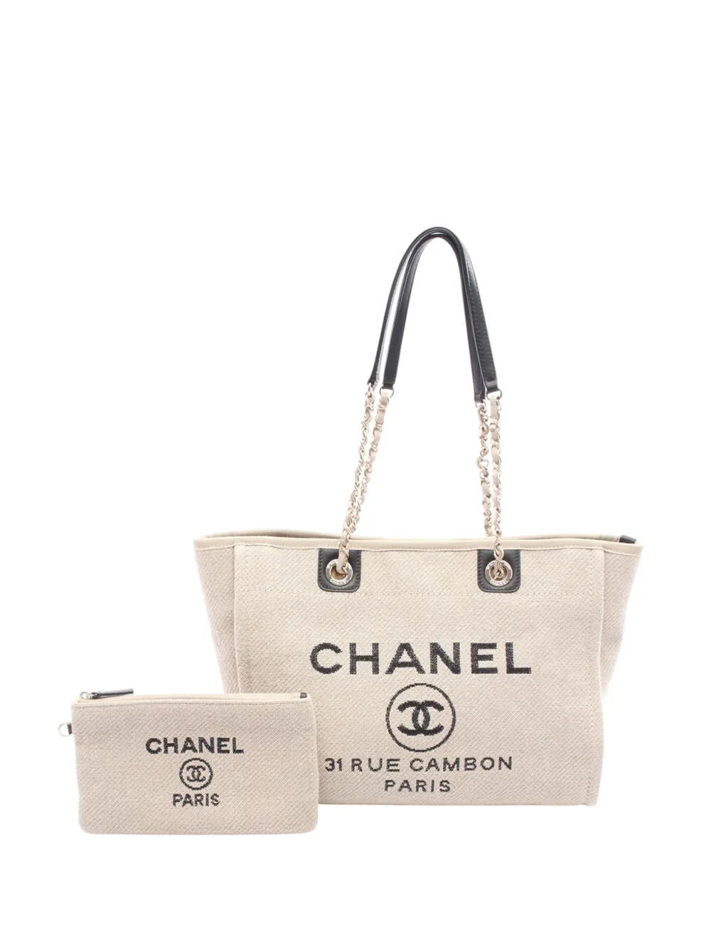 CHANEL Pre-Owned 2021-2025 Small Canvas Deauville tote bag - Marrone