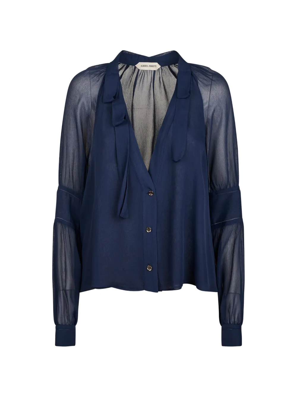 Alberta Ferretti tie-neck top - Blu