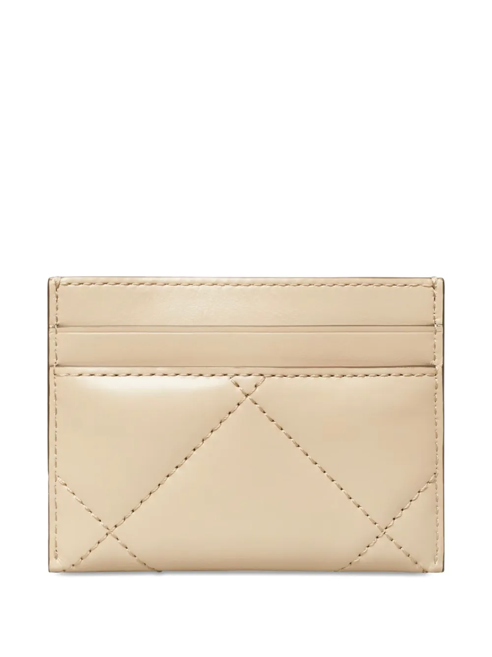 Tory Burch quilted logo card holder - Beige