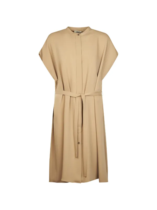 Herno Belted Midi Dress in Neutrals