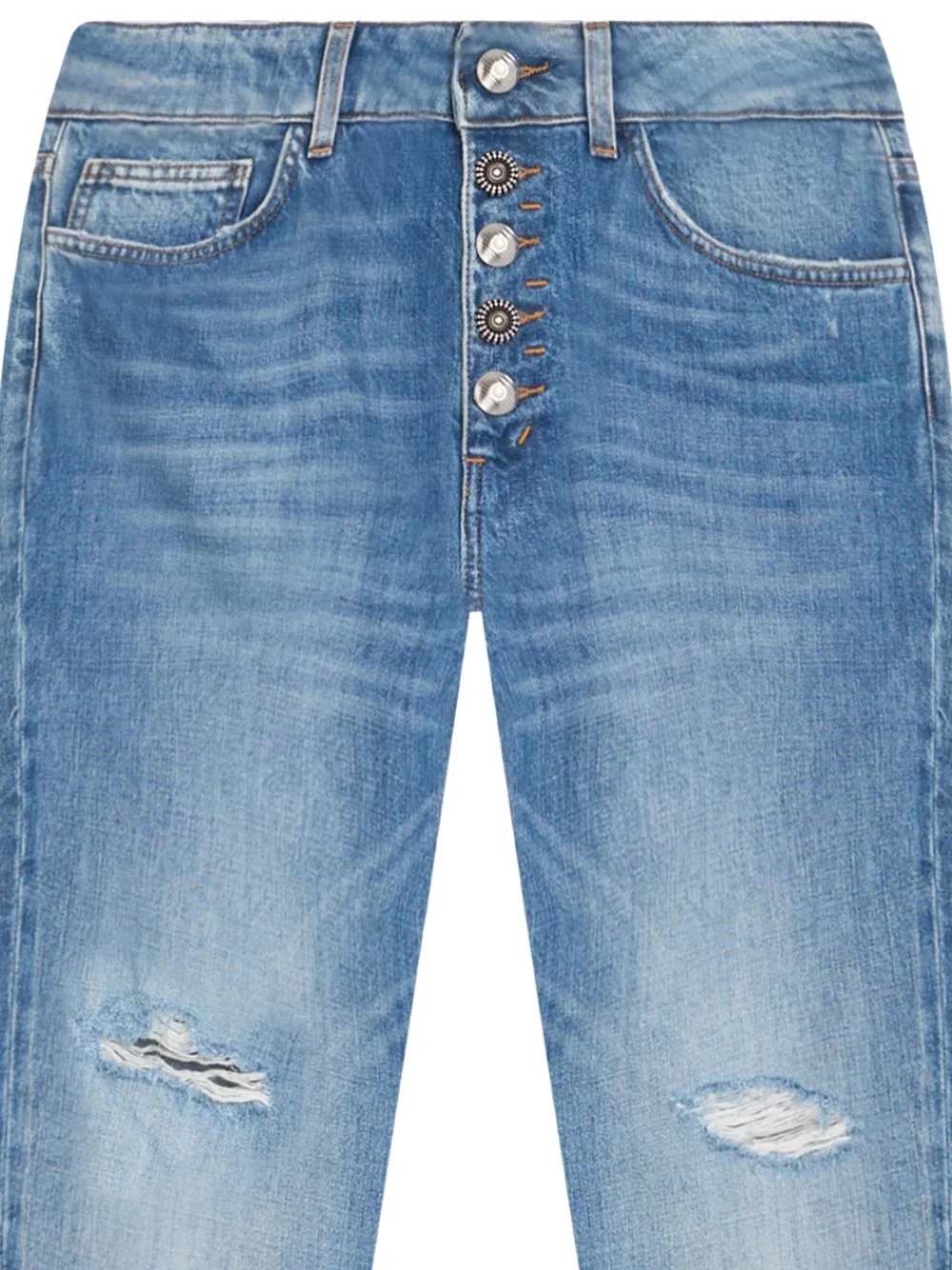 DONDUP Gerafelde jeans met knopen - Blauw