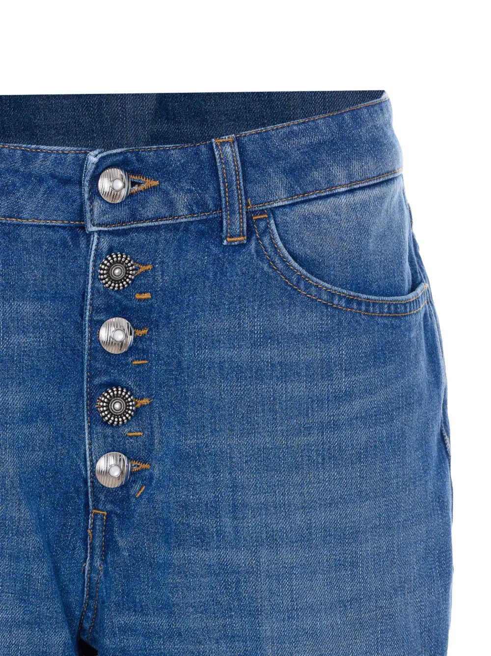 DONDUP Gerafelde jeans met knopen Blauw