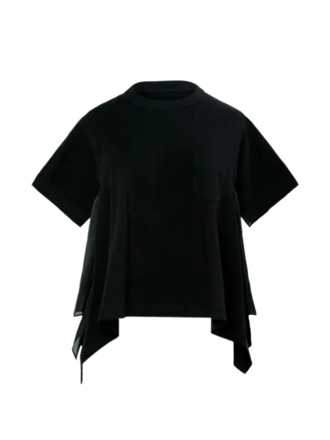 sacai playera con paneles y bolsillo