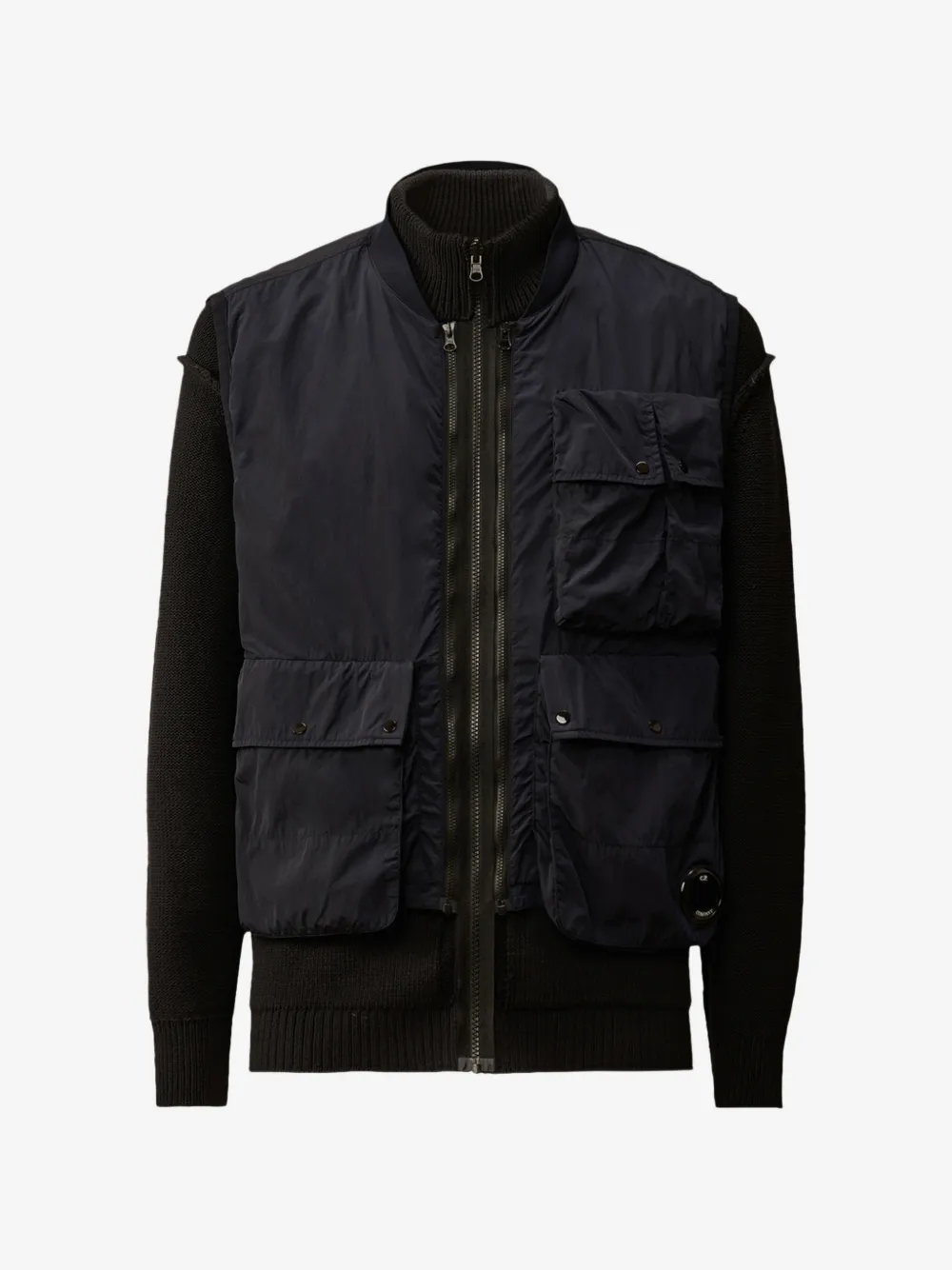 C.P. Company contton mixed zipped cardigan jacket | Black | Image 1