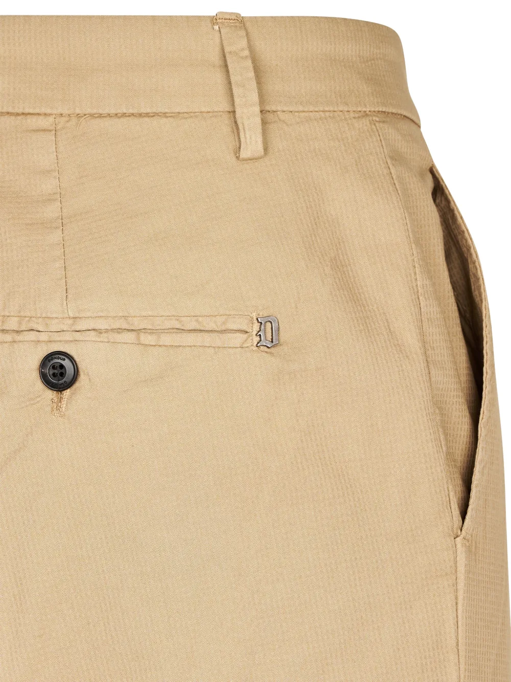 DONDUP Broek met logoplakkaat en omslag Beige