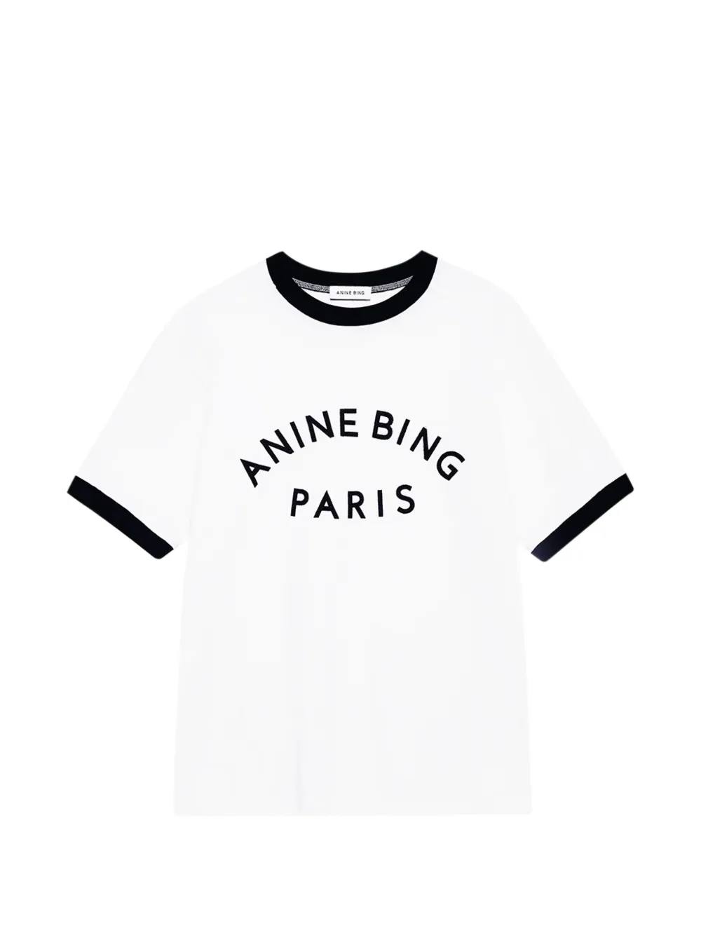 ANINE BING contrast-trim T-shirt - Bianco