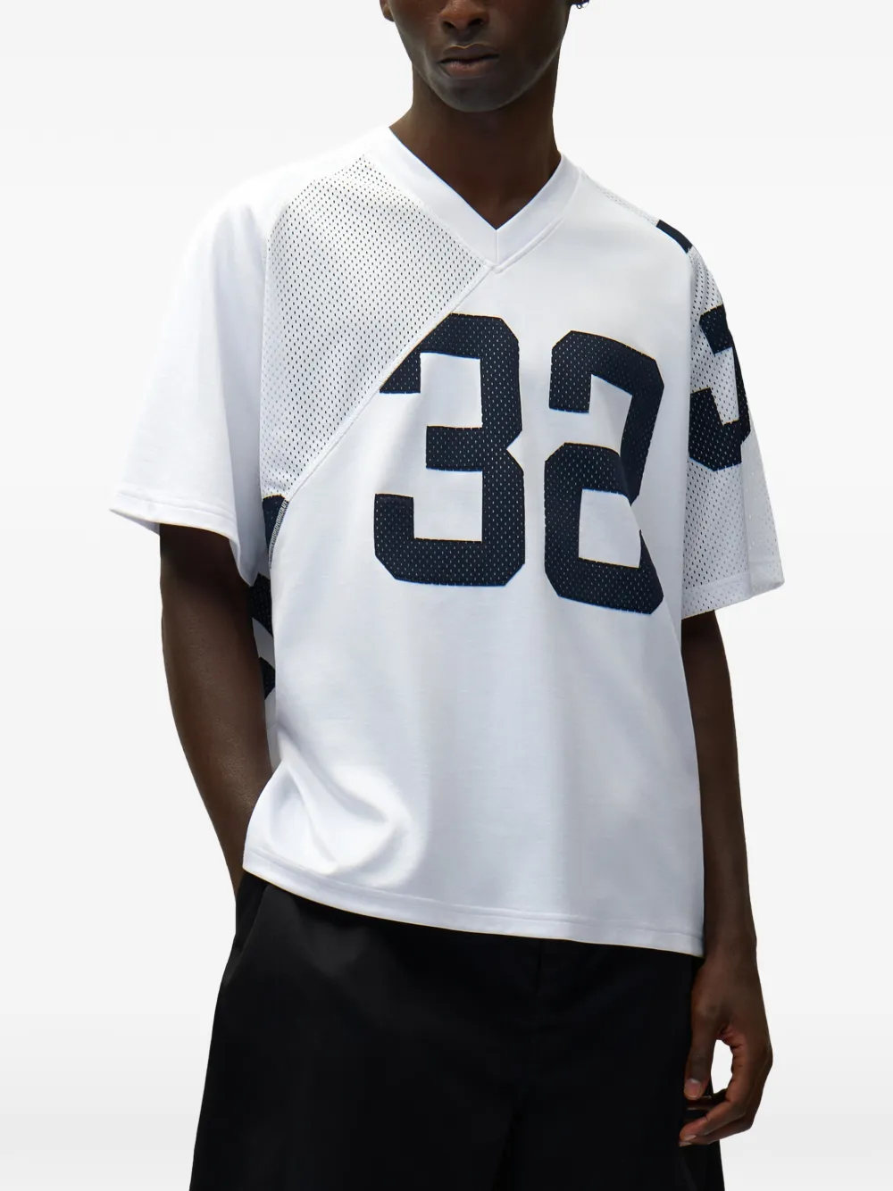 Arte Antwerp mesh V-neck T-shirt - Bianco