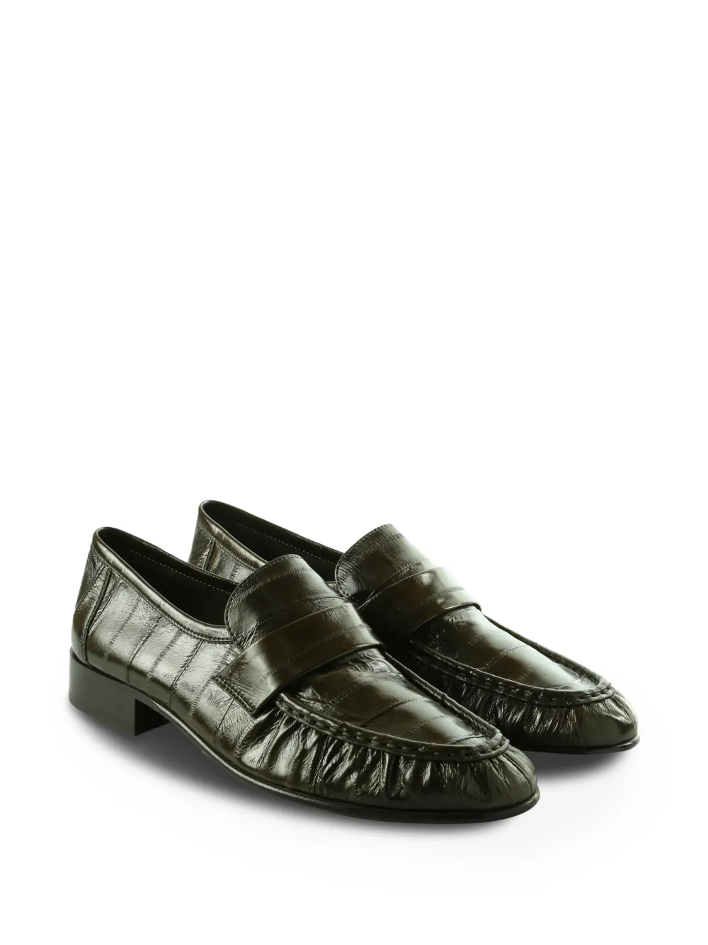 The Row Getextureerde loafers Groen