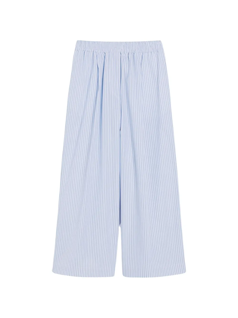 Weekend Max Mara Striped Cropped Trousers In Blue